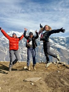 Tourists enjoying at mardi himal base camp